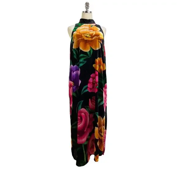 wrap black dress Womens Black Wrap Dress...Deep V Neck Extra Large